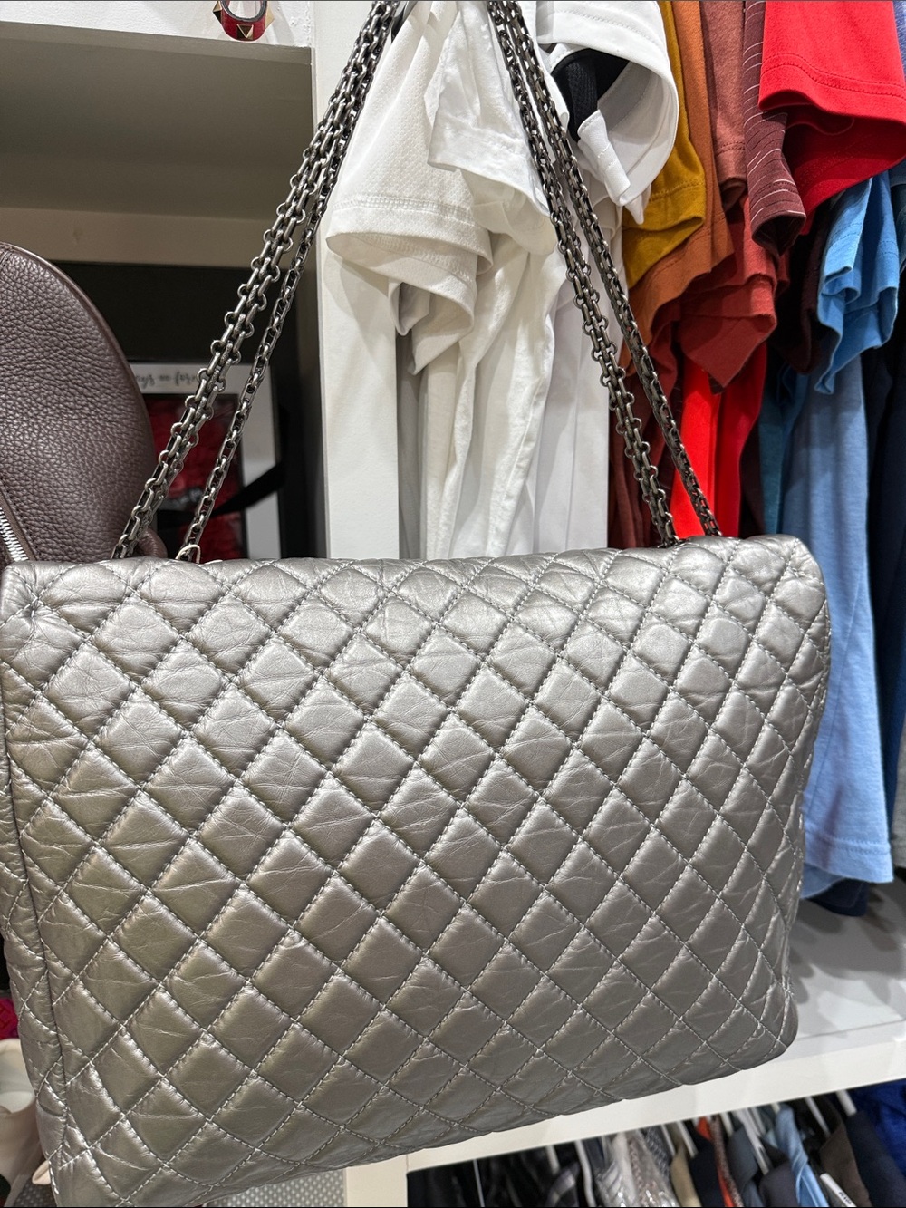 Authentic Chanel 2.55 Reissue Maxi Flap Metallic Crinkled 2011 - Picture 3 of 15